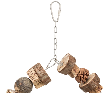 TRIXIE Ringschommel Hout Dennenappels 18×18 cm – Natuurkleur