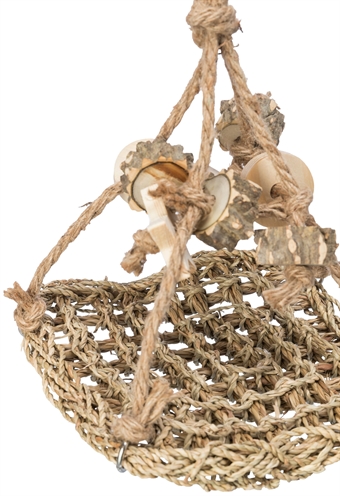 TRIXIE Schommel Zeegras 19×19 cm – Natuurlijke speelgoed voor vogels en knaagdieren