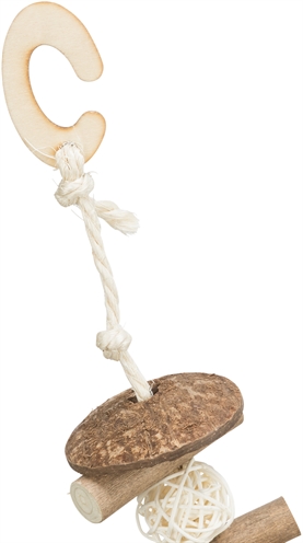 TRIXIE Knabbelschommel Kokosnoot 20×30 cm – Hout/Rotan/Jute