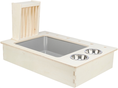 TRIXIE Voederstation Hout Natuur 70×47×41 cm – Voor Konijnen & Knaagdieren