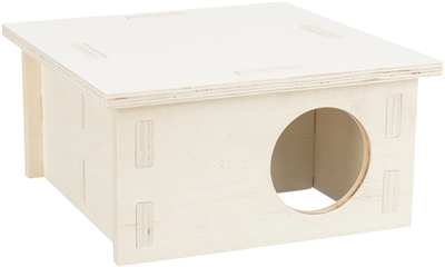 TRIXIE Knaagdierhuis 2 Kamers Onbehandeld Hout 20×20 cm – Naturel