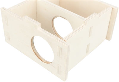 TRIXIE Knaagdierhuis 2 Kamers Onbehandeld Hout 20×20 cm – Naturel