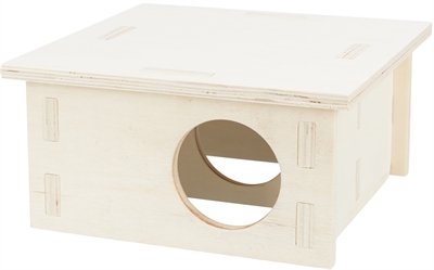 TRIXIE Knaagdierhuis 2 Kamers Onbehandeld Hout 20×20 cm – Naturel