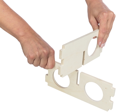 TRIXIE Knaagdierhuis 4 Kamers 25×25×10 cm – Onbehandeld Hout Naturel