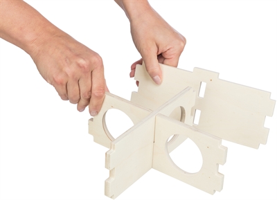 TRIXIE Knaagdierhuis 4 Kamers 25×25×10 cm – Onbehandeld Hout Naturel