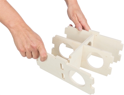 TRIXIE Knaagdierhuis 4 Kamers 25×25×10 cm – Onbehandeld Hout Naturel