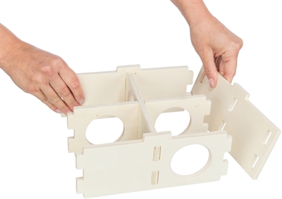 TRIXIE Knaagdierhuis 4 Kamers 25×25×10 cm – Onbehandeld Hout Naturel