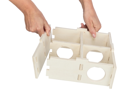 TRIXIE Knaagdierhuis 4 Kamers 25×25×10 cm – Onbehandeld Hout Naturel