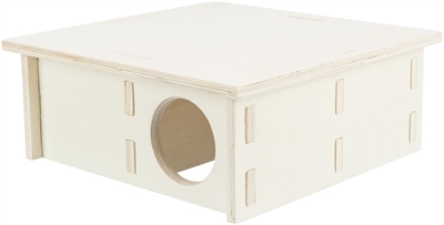 TRIXIE Knaagdierhuis 4 Kamers Onbehandeld Hout 30×30 cm – Natuurlijk