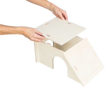TRIXIE Schuilhuisje Konijnen Huis Bent 51×33 cm – Natuurkleur