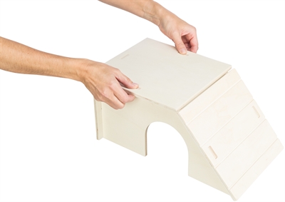 TRIXIE Schuilhuisje Konijnen Huis Bent 51×33 cm – Natuurkleur