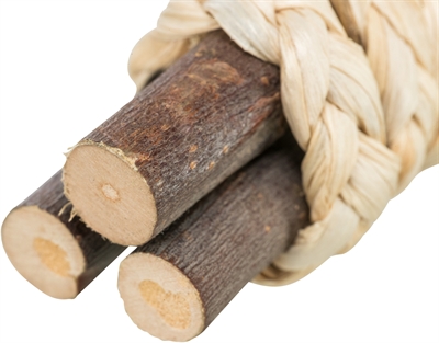 TRIXIE Knaagsticks met stro | 100% natuurlijk, ondersteunt gebit - Naturel - 15x3 cm (4 st)