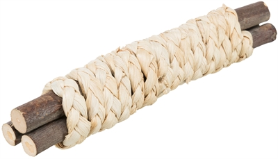 TRIXIE Knaagsticks met stro | 100% natuurlijk, ondersteunt gebit - Naturel - 15x3 cm (4 st)