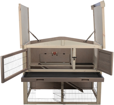 TRIXIE Nagetierstall Natura Grau/Braun 124×78 cm – mit Auslauf