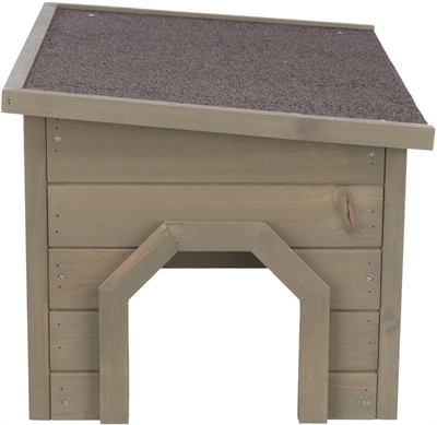TRIXIE Knaagdierhuis Natura Waterbestendig asfaltdak - Grijsgroen - 50x37x30 cm