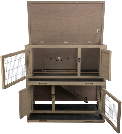 TRIXIE Natura Knaagdierhok 116×65×111 cm – Grijsgroen