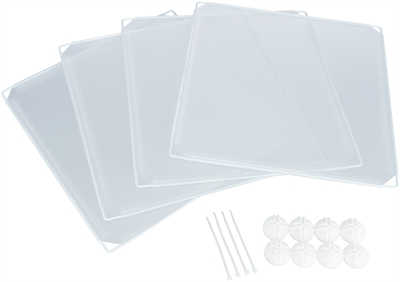 TRIXIE Uitbreidingsset ren voor 62460 4 kunststof panelen incl. bevestigingsmateriaal - Wit - 35x35 cm