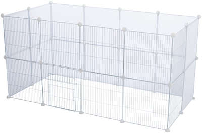 TRIXIE Uitbreidingsset ren voor 62460 4 kunststof panelen incl. bevestigingsmateriaal - Wit - 35x35 cm