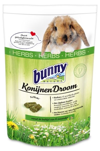 BUNNY NATURE Konijnenvoer Konijnendroom Herbs - 42 kruiden & bloemen, hoog vezelgehalte, gebitszorg - 4 kg