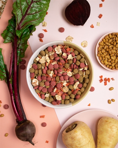 <span id="brand" data="pawr"/> PLANTAARDIG VEGAN BEET BOOSTER 750 GR | Rode Biet, Pastinaak, Bonen, Wortel