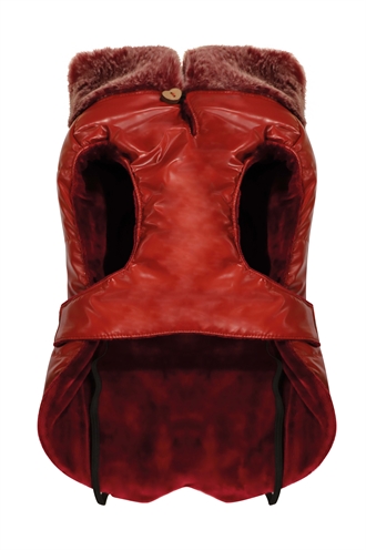 CROCI Hondenjas Padded Bull Chic waterdicht, gevoerd met zacht fluweel - Rood - 43 cm