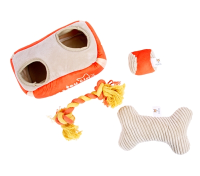 FOFOS honden speelgoed Hide & Seek 21×12×14 cm – met bot, flostouw, bal