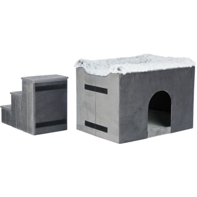 TRIXIE Hondenmand Huis Harvey 119×50×47 cm – Grijs/Wit