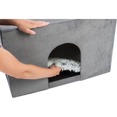 TRIXIE Hondenmand Huis Harvey 119×50×47 cm – Grijs/Wit