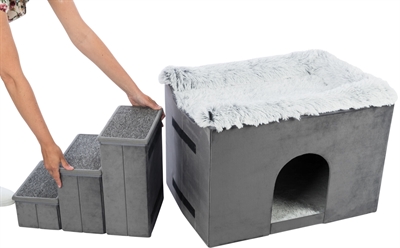 TRIXIE Hondenmand Huis Harvey 119×50×47 cm – Grijs/Wit