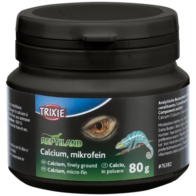 TRIXIE Calciumpoeder Reptiland Micro Fijn 100% calciumcarbonaat (38% Ca) - voor reptielen & amfibieën - 6 x 80 g