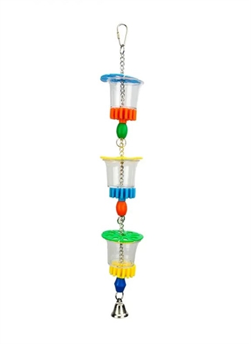 PETLALA Foerageerspeelgoed Triple Foraging Cups 46×6,5 cm – Vogel speelgoed