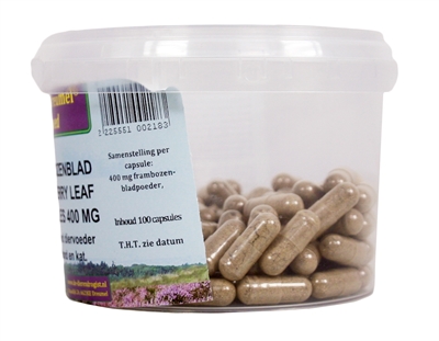 DIERENDROGIST Frambozenblad Capsules 400mg 100 st – Ondersteunt zwangerschap
