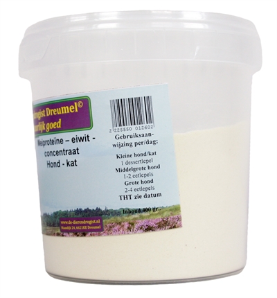 Dierendrogist Weiproteïne Concentraat 400 gr – Hond/Kat