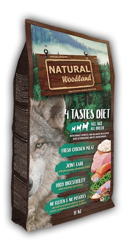 NATURAL WOODLAND hondenvoer 4 Tastes Diet 10kg – Glutenvrij
