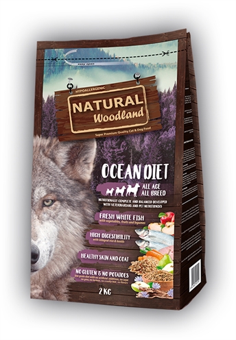 NATURAL WOODLAND Hondenvoer Ocean Diet 2kg – Glutenvrij met Vis