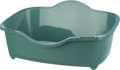 TRIXIE Kattenbak Davio met kap en Easy-Click | Actieve-kool filter - groen/wit - 56x39x39 cm