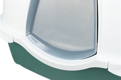 TRIXIE Kattenbak Davio met kap en Easy-Click | Actieve-kool filter - groen/wit - 56x39x39 cm