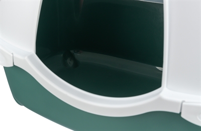 TRIXIE Kattenbak Davio met kap en Easy-Click | Actieve-kool filter - groen/wit - 56x39x39 cm