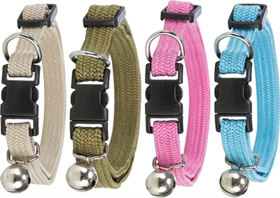 TRIXIE Kattenhalsband Assorti – Traploos Verstelbaar met Belletje