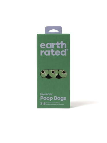EARTH RATED Poepzakjes Lavendel Gerecycled 65% gerecycled & lekvrij - Lavendelgeur - 21x15 stuks