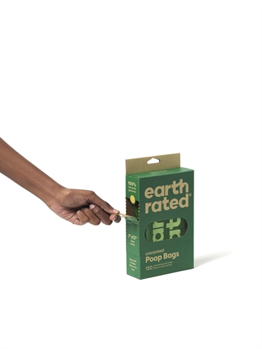 Earth Rated Poepzakjes 120 stuks – Geurloos, Gerecycled, Extra Groot