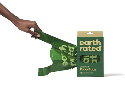Earth Rated Poepzakjes 120 stuks – Geurloos, Gerecycled, Extra Groot
