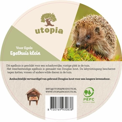 UTOPIA Egelhuis Gebrand Douglas Hout 48×38×29 cm – Klein