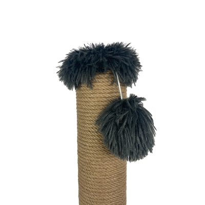 FOEIII Krabpaal Pluche Zwart 39×39×80 cm – Zacht met Speelballetje