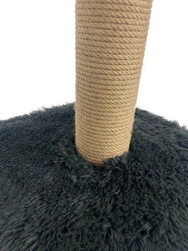 FOEIII Krabpaal Pluche Zwart 39×39×80 cm – Zacht met Speelballetje