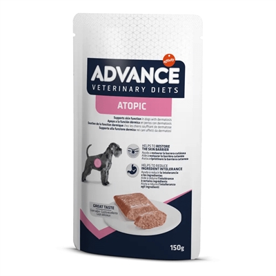 ADVANCE VETERINARY DIET hondenvoer Atopic Gevoelige Huid 8x150 gr – Kalkoen
