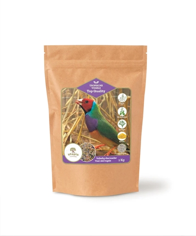 UTOPIA Vogelvoer Tropische Vogels Top Quality Complete voeding met tijm & zeewier voor prachtig verenkleed - 1 kg