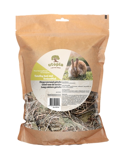 UTOPIA Timothy Hooi 450 gr met Berkenblad – Voor Konijnen en Knaagdieren
