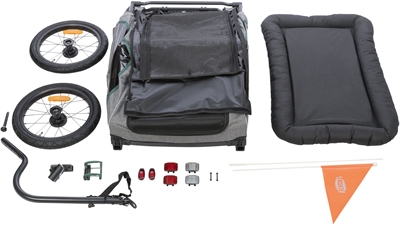<span id="brand" data="trixie"/> Fietskar Hondenkar Grijs/Salie 71×85 cm - Tot 35 kg