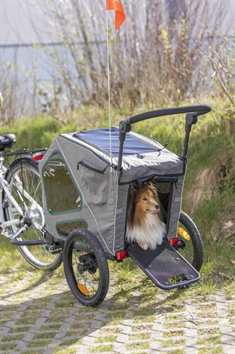 <span id="brand" data="trixie"/> Fietskar Hondenkar Grijs/Salie 71×85 cm - Tot 35 kg